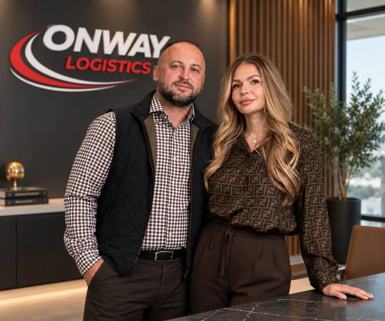 The Onway Logistics team at the company office